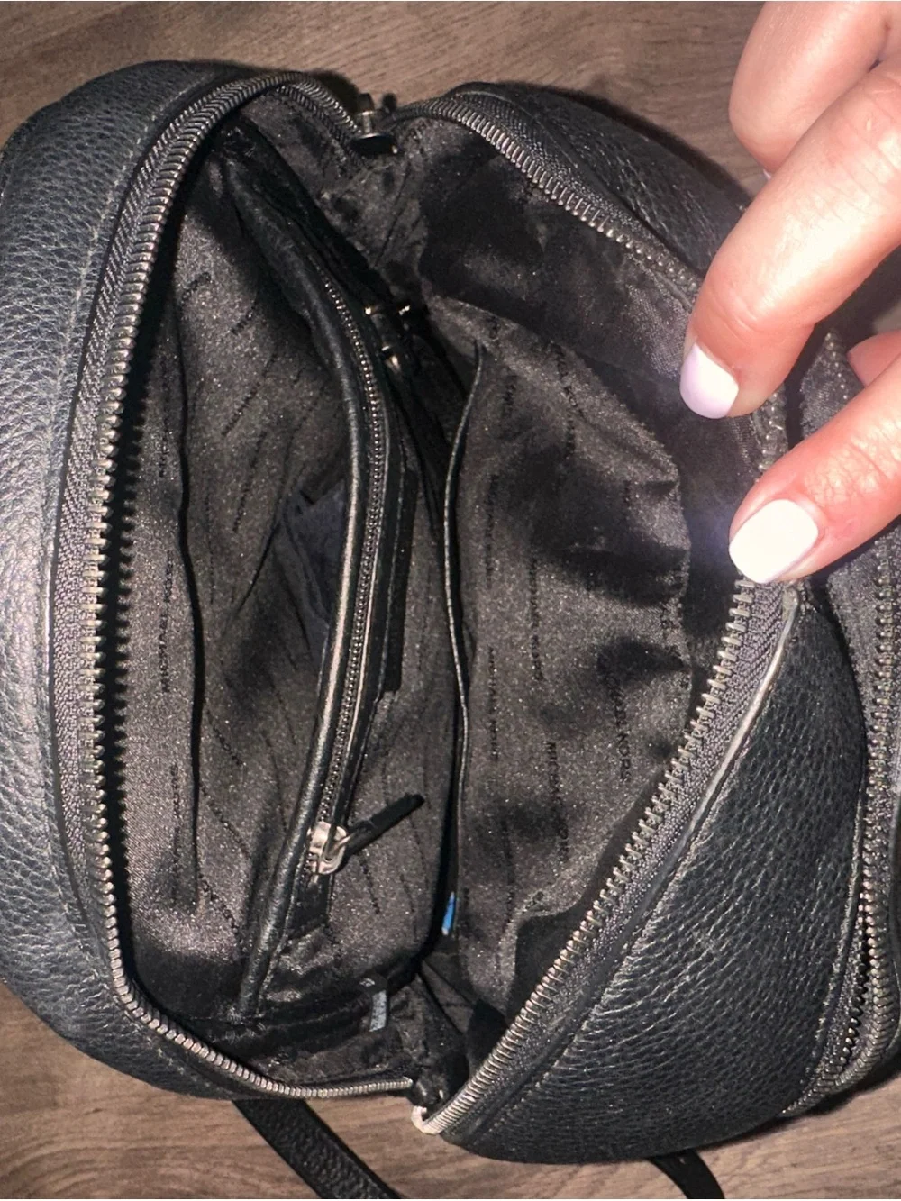 Michael Kors Black Leather Backpack with Silver Studs